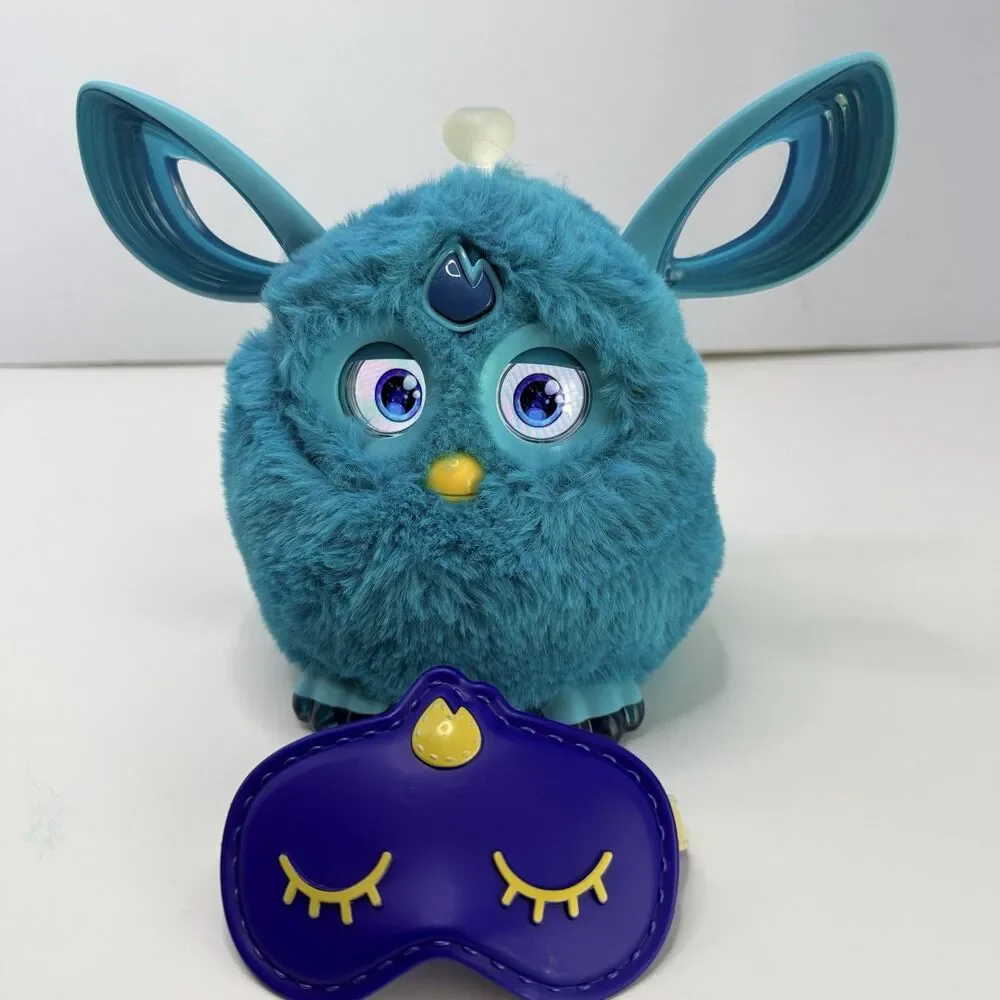 Furby Connect Teal Blue with Sleep Mask Bluetooth 2016 Hasbro TESTED WORKS